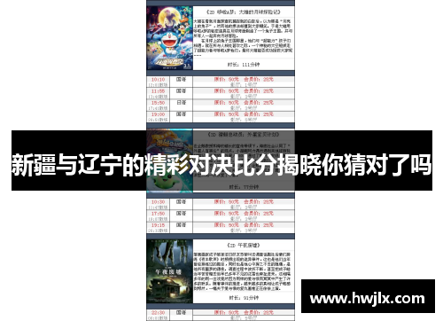 新疆与辽宁的精彩对决比分揭晓你猜对了吗
